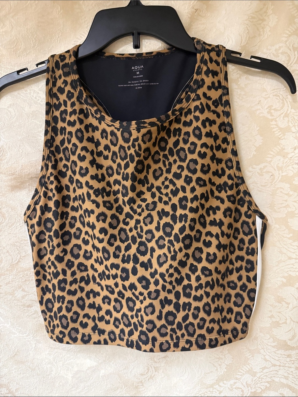 Aqua Cheetah Print Cropped Top